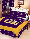 LSU Tigers Panel Design Reversible Bed in a Bag Comforter Set - Full