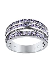 10k White Gold Purple Sapphire Ring, Size 7