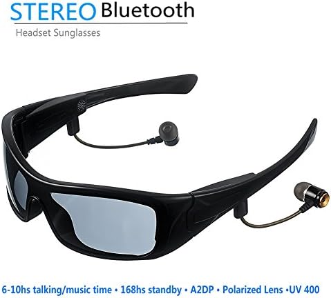 YELLWWORS Bluetooth Sunglasses Wireless Stereo Headphone Polarized Glasses with UV400 Goggles for Driving Outdoor Actives Hand-free Answer Phone Music Play for Christmas Gift