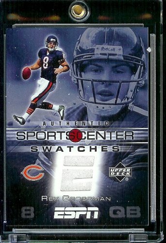 2005 Upper Deck ESPN Rex Grossman Sortscenter Swatches Jersey Chicago Bears Football Card - Mint Condition - In Protective ScrewDown Case
