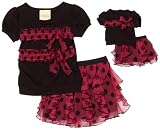 Dollie & Me Girls 2-6x Sweet Heart Rose Skirt Set