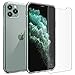 FlexGear Clear Case for iPhone 11 Pro MAX and 2 Glass Screen Protectors (Clear)