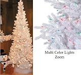 6.5' White Slim Pencil Alaskan Pre-Lit Artificial Christmas Tree - Multi Lights