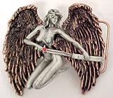 Nude Angel With Sword Pewter Belt Buckle Naked