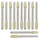 uxcell フェルトボブ　フェルト軸付ホイール　バフ研磨剤ツールキット　円筒状　シャンク　直径3mm　12個入り