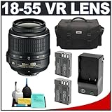 Nikon 18-55mm f/3.5-5.6G VR AF-S DX Nikkor Lens with Nikon Case + Two (2) E ....