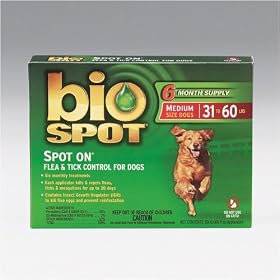 Bio Spot SPOT ON Flea and Tick Control for Dogs 31-60 lbs , 6 pack