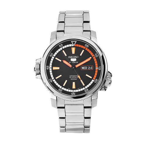Seiko Men's SNZJ63 Seiko 5 Stainless Steel Black Dial Watch