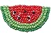 ID 9116 Watermelon Slice Patch Rind Vine Fruit Plant Beaded Iron On Applique
