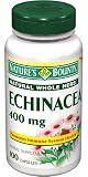 Nature's Bounty Natural Echinacea 400mg Capsules - 100ct, 0.18 Bottles (Pack of 2)