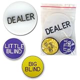 Poker Button Set - Dealer, Big & Little Blinds by BatheAndBeauty
