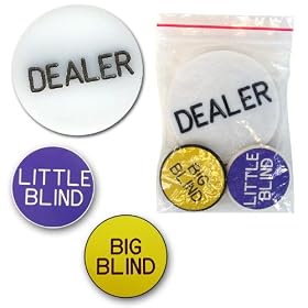 Poker Button Set - Dealer, Big & Little Blinds