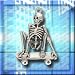 Skeleton Skater Skateboard Pendant