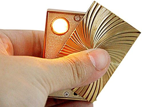 Outdoor Windproof Flameless Electronic Pulse Arc Cigarette Lighter USB Charging Cigar Lighter Rechargeable No Gas gentlemen Metal Cigarette Lighter Golden