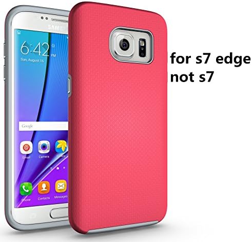 Galaxy S7 Edge Case, GABONE Dual Material Hybrid Protection Bumper Case Heavy Duty Protective Cover for Galaxy S7 Edge 2016 Release (Pink)