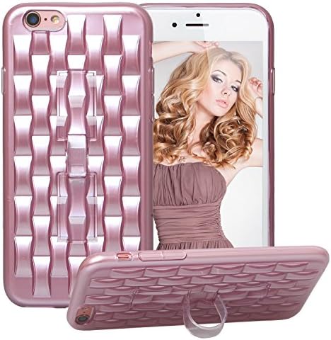 iPhone 6S Plus Case, iPhone 6 Plus Case, AUMI Fashion Cute Shell Slim Case Flexible Soft Case Cover with Invisible Stand for Apple iPhone 6/6S Plus 5.5 inch (Rose gold)