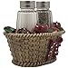 Apple Basket Glass Salt and Pepper Shaker Set with Holder in Country Kitchen Decor and Decorative Dining Room Table Gifts for Farmers
