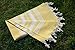 Dandelion - Basic Pattern - 100% Naturally-Dyed Cotton Turkish Towel Peshtemal - 71x39 Inches - Yellow