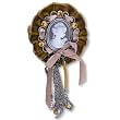 Vintage Amber Queen Badgees Brooches Pin