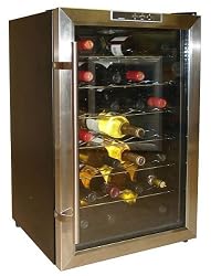 Vinotemp VT-28TEDS Thermo-Electric Digital 28-Bottle Wine Chiller, Black and Stainless