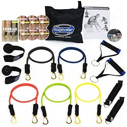 Bodylastics 13-Piece Maximum Tension XT Resistance Band System (5 Exercise Tubes, and 7 DVDs)