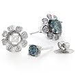 2-1/6ct TW Blue & White Diamond Earrings in 18k Gold