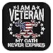 Veteran Gift My Oath Never Expires T-Shirt Large Black