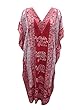 Red Long Caftan Elephant Print Bohemian Women's Kaftan