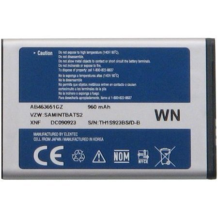 Standard Replacement 960Mah OEM Battery (AB463651GZ ) for Samsung Rogue U960 Standard Replacement 960Mah OEM Battery (AB463651GZ ) for Samsung Rogue U960
