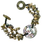 Abalone Shell  & Labradorite Beaded Bracelet by Sajen