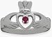 Ladies 10 Karat White Gold Ruby Claddagh Ring