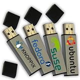 Produkt-Bild: Linux USB-Stick Quartett - 4x 2 GB - Ubuntu + openSUSE + Fedora + Knoppix