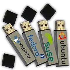Linux USB-Stick Quartett - 4x 4 GB - Ubuntu + openSUSE + Fedora + Knoppix