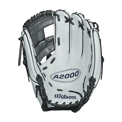 Wilson A2000 H Infield Fastpitch Softball Glove, White/Gunmetal/Black