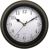 Geneva 8 Black Plastic Wall Clock