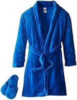 Too Cool 2 Sleep Boy's Plush Blue Bathrobe and Slipper Gift Set