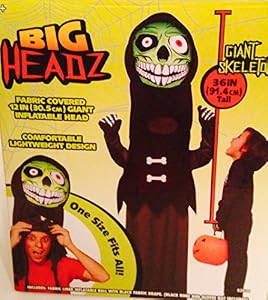 Big Headz Inflatable Costume (Giant Skeleton (Green))