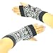 Winter Thumb Hole Knit Hand Arm Warmer Fingerless Snowflake Long Gloves Slate