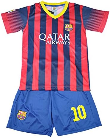 Little Hand Kids Boy Barcelona Messi Jersey World Cup Top Shorts Set 2 Pc 9-12Y