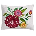 Home Watercolor Floral Quilted Sham - White