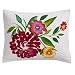 Home Watercolor Floral Quilted Sham - White
