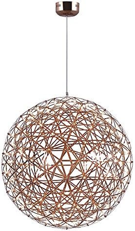 JEMMY HO Dia 31.5'' Rose Gold Ball Pendant Light with 3000K Warm White LED Bulb Modern Spark Pendant Lamp Fixtures