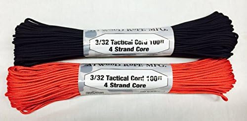 2 Piece Set - 100' 275 Tactical Cord (Black, Red)
