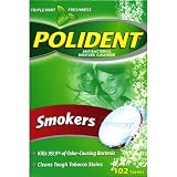 Polident Antibacterial Denture Cleanser, Smokers 102 Tablets