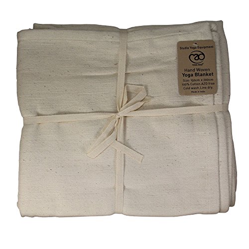 Yoga-Mad Yoga Blanket Hand Woven Cotton Natural