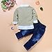 puseky 2pcs Toddler Baby Boys Bow Tie Shirt Tops+Denim Pants Gentleman Clothes Outfits for Baby Boys 4T 5T