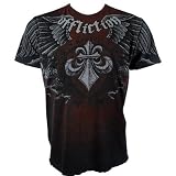 Rampage Plate Signature Series S/S Mens T-Shirt in Black by Affliction Clothing, Size: X-Large, Color: Black