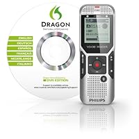 Philips DVT1500/00 2 GB Digital Voice Tracer with 2 Built-In Microphones and Dragon Naturally Speaking Voice Recorder