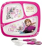 Disney Frozen Divided Plate & Fork / Spoon Flatware Set