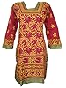 Indian Tunic Kurta Womens Kurti Embroidered Cotton Long Sleeve Yoga Dress Xx-small